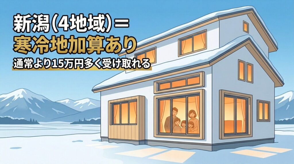 みらいエコ住宅2026補助金、新潟(4地域)は寒冷地加算あり!